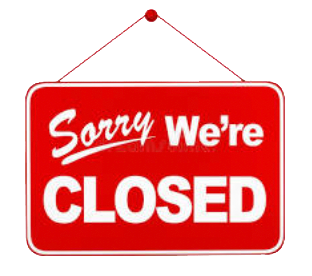 Sorry We're Closed sign